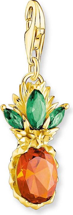 Thomas Sabo Dreidimensionaler Ananas Charm-Anhänger (925 Sterlingsilber, 750 Gelbgold Vergoldung)