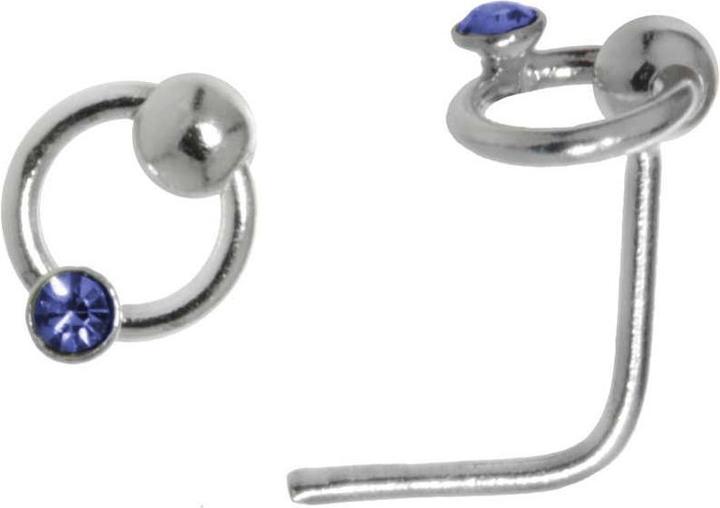 Bijouteria Nasenpiercing (Silber 925, Kristall)