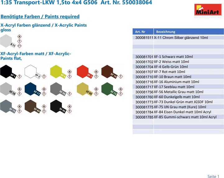 Produktbild 1:35 Transport-LKW 1,5to 4x4 G506
