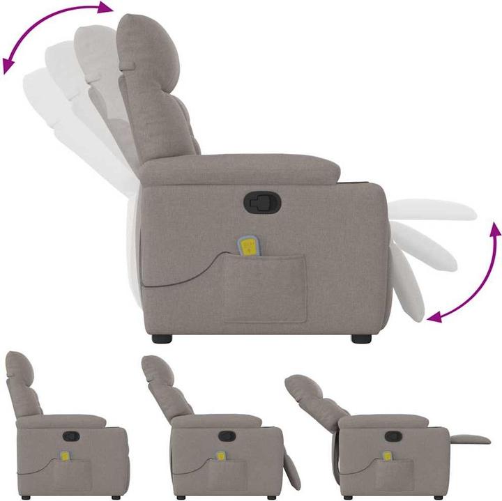 Actual product image VidaXL Massage chair taupe fabric