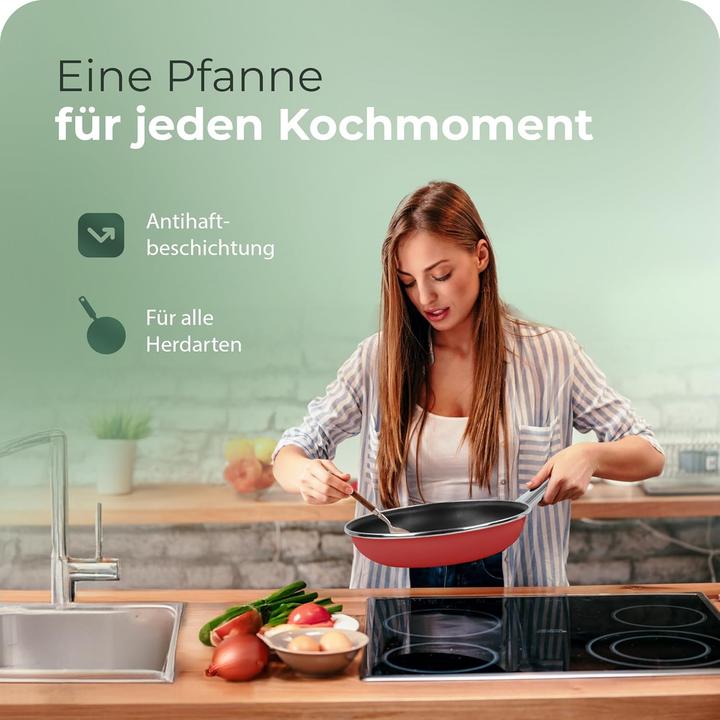 Produktbild Novaliv Energiesparpfanne 24 cm Einsparung bis zu 40% - Emaillierter Stahl, Antihaft Beschichtung in (24 cm, Bratpfanne, Stahl)