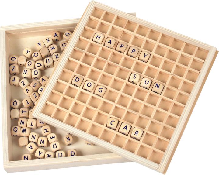 Actual product image small foot Place words (German, English, Swiss German, French, Italian)