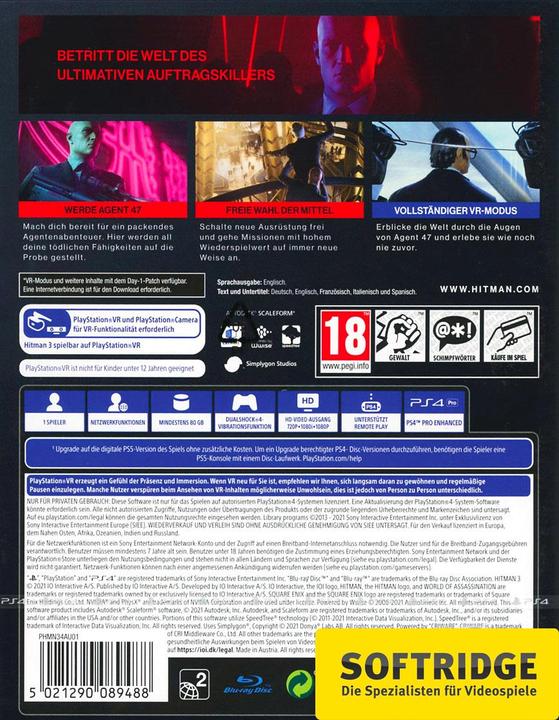 Image du produit Square Enix Hitman 3 (PS4, EN)
