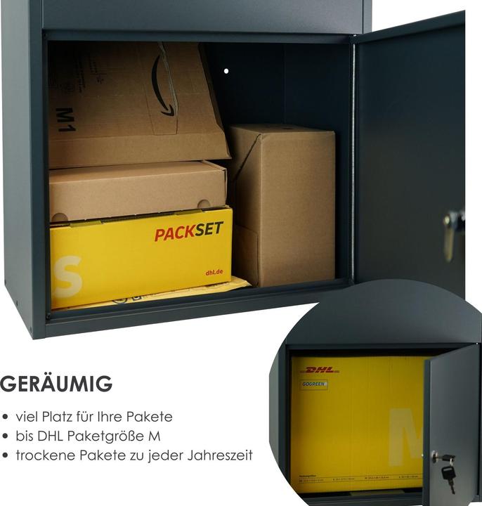 Produktbild Mocavi Paketkasten PBox 55 anthrazit Sicherungseinwurf RAL 7016