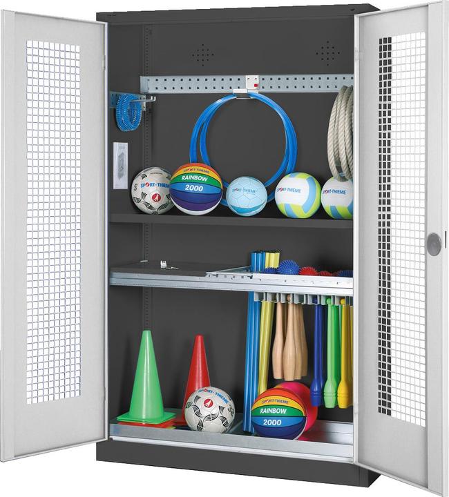 Immagine prodotto C+P Armadio modulare per attrezzature sportive con attrezzatura completa (HxLxP: 195x120x50 cm, con