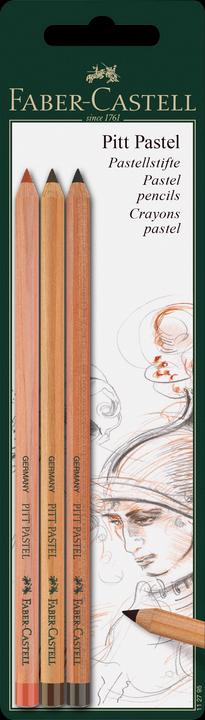 Produktbild Magni Pastellstifte Pitt Pastel 3er (Dunkelbraun, Rot, 3 x)