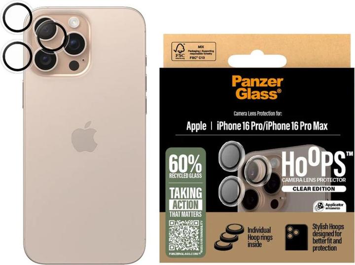 PanzerGlass Hoops Camera Lens Protector (1 Stück, Apple iPhone 16 Pro)