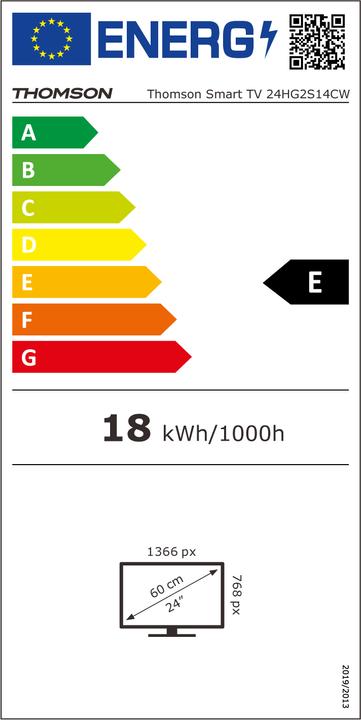 Etichetta energetica Thomson 24HG2S14CW Smart TV 24 Pollici HD (24", LED, Pronto per l'HD)