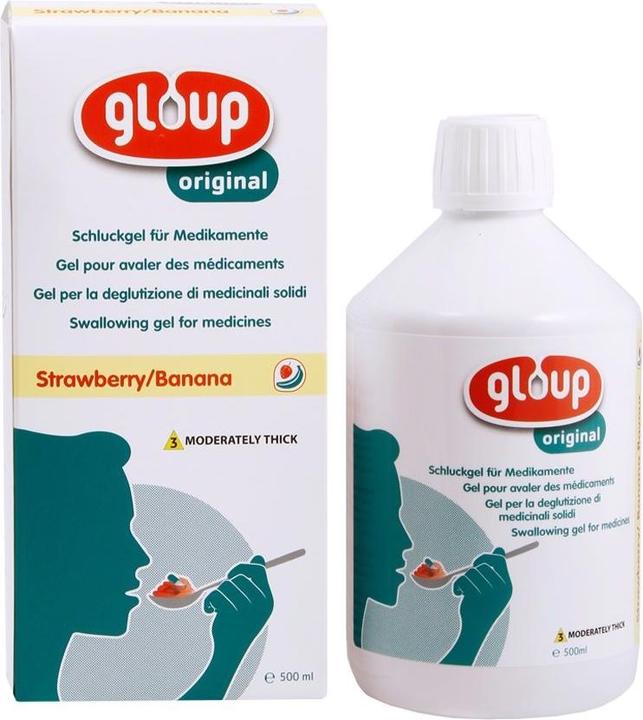 Immagine prodotto Gloup Schluck Gel für Medikamente Original mit Erdbeer-Bananen-Aroma (1 x, 500 ml, 611 g)
