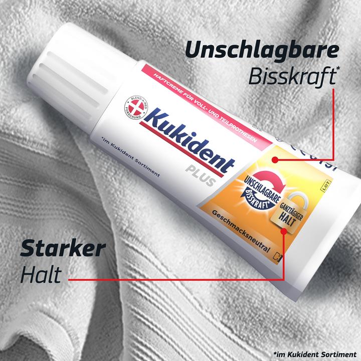 Produktbild Kukident Plus Haftcreme Unschlagbare Bisskraft 40G Haftcreme