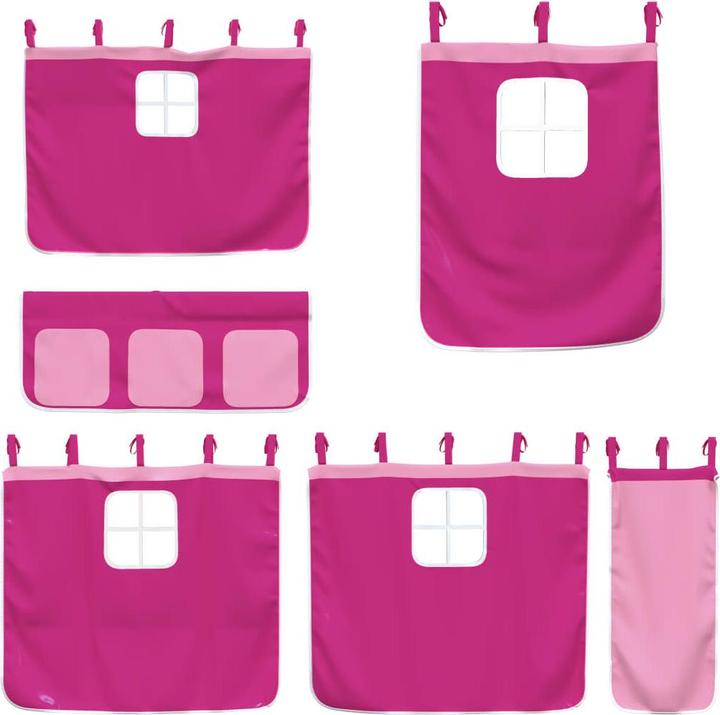 Image du produit VidaXL Lit superposé pour enfant avec rideaux Rose (90 x 190 cm)