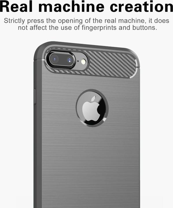 Produktbild Cadorabo TPU Ultra Slim carbon edelstahl Kombi Cover (Apple iPhone 7 Plus, Apple iPhone 7s Plus)