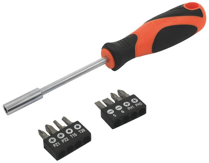 Actual product image Kendo Bit holder set with ratchet (PZ1, PZ2, PH1, SL6, T20, T15, PH2, SL5)