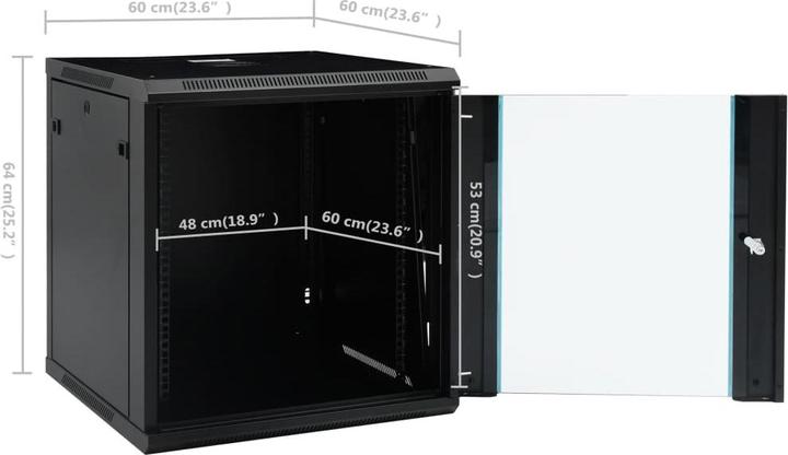 Actual product image VidaXL Coffret de réseau (10.86 RU, 19 inch rack)