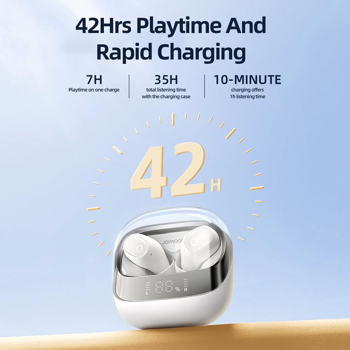 Image du produit Joyroom Ecouteurs sans fil avec écran, Bluetooth 5,3 - Noir (ANC, 42 h, Sans fil)