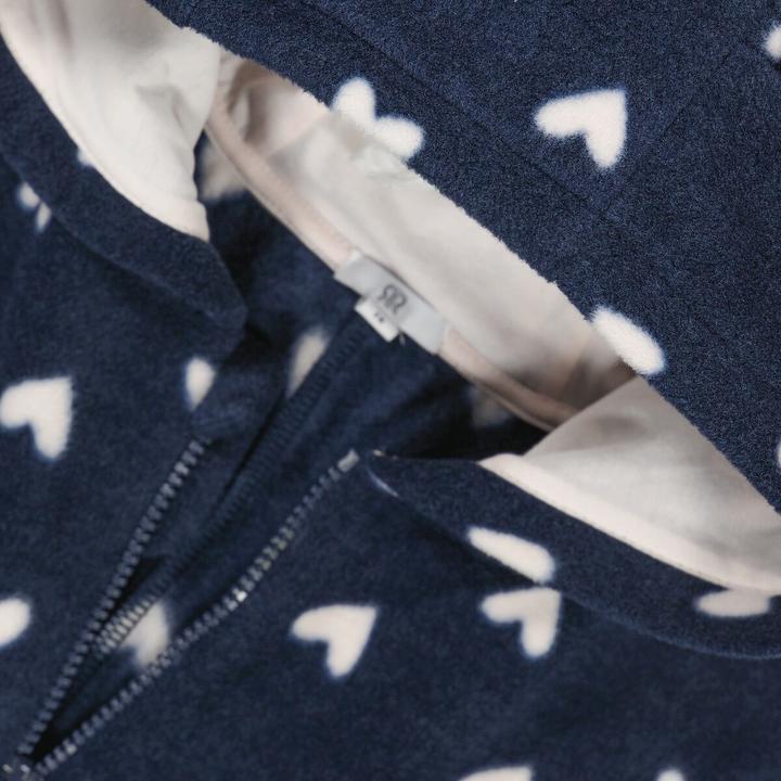 Actual product image La Redoute Collections Fleece overall with heart pattern and hood (110)