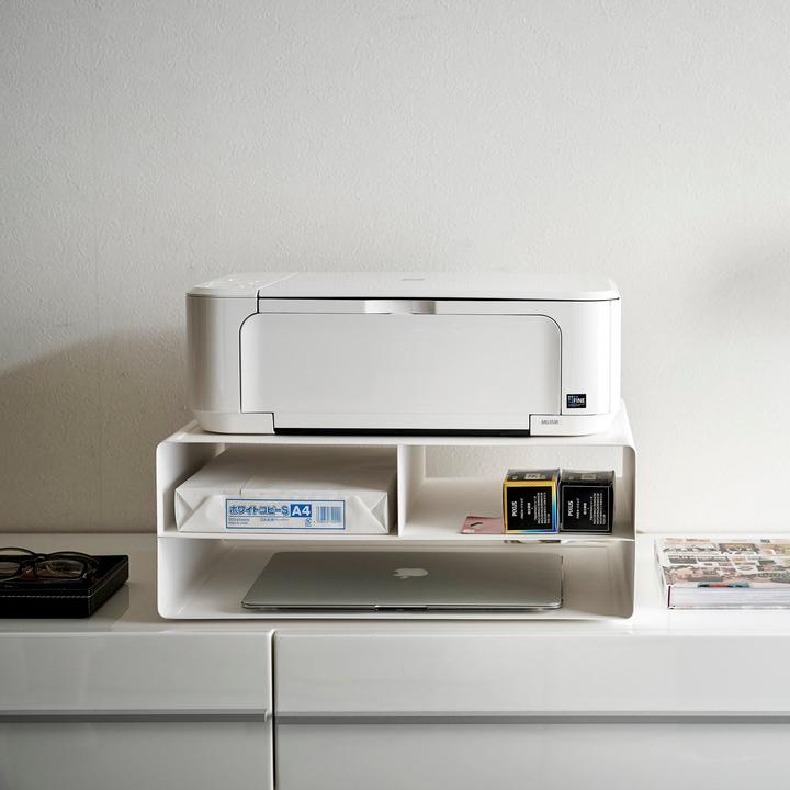 Actual product image Yamazaki Tower Printer Station, White (48 x 37 x 19 cm)