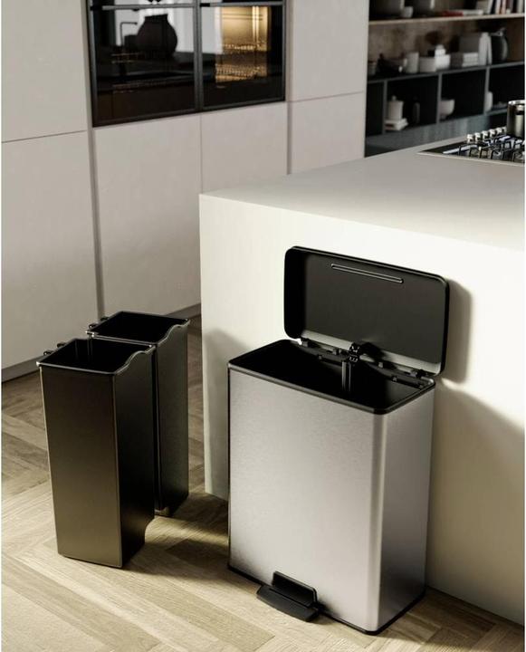 Actual product image Curver Deco bin slim 254619 Waste bin 52 l (W x H x D) 486 x 615 x 284 mm Silbe (52 l)