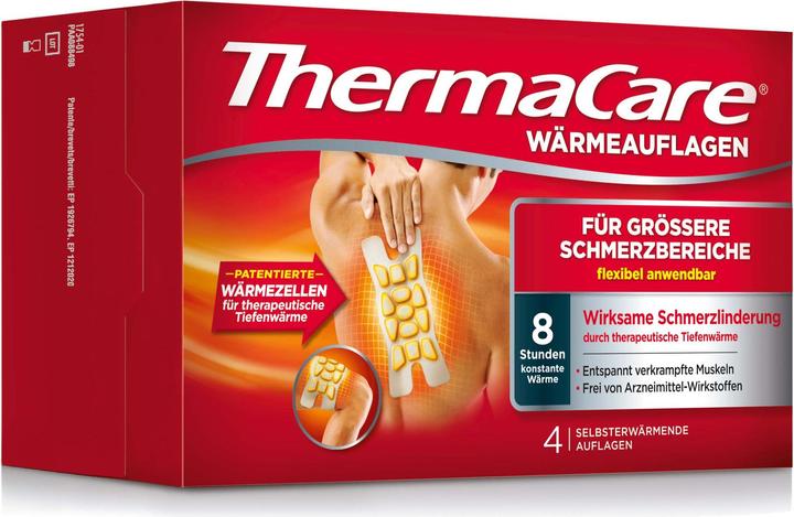 Immagine prodotto Thermacare Pad di calore applicazione flessibile aree di dolore più grandi XL (4 x, 1872 ml, 235 g)