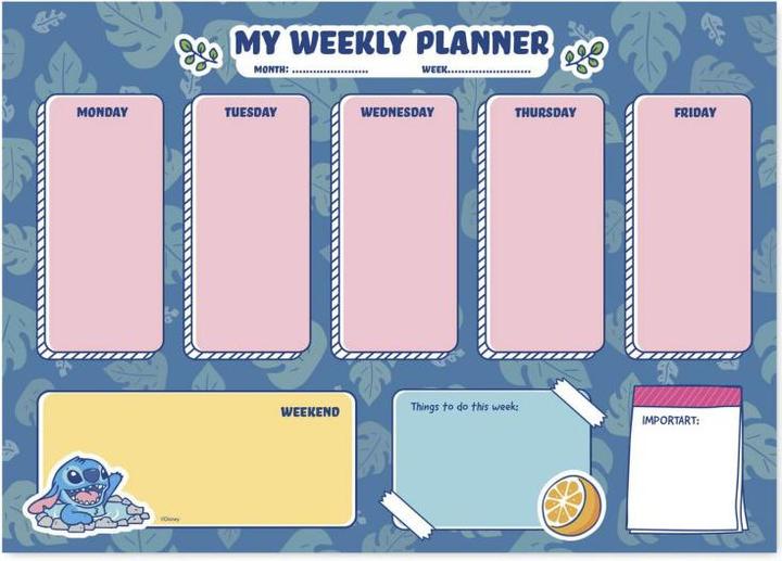 Immagine prodotto Disney Stitch - agenda settimanale 54 pagine A4 (A4, Tedesco)