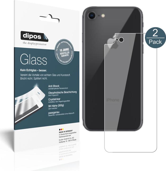 Dipos Displayschutz Anti-Shock (2 Stück, Apple iPhone 8)