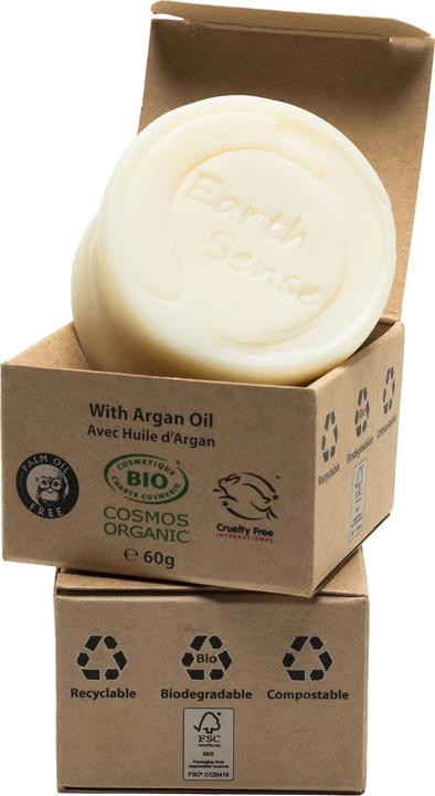 Actual product image Natura Punto Palm oil free solid organic shampoo, min. 77% cold pressed oils, with argan oil. (Solid shampoo)