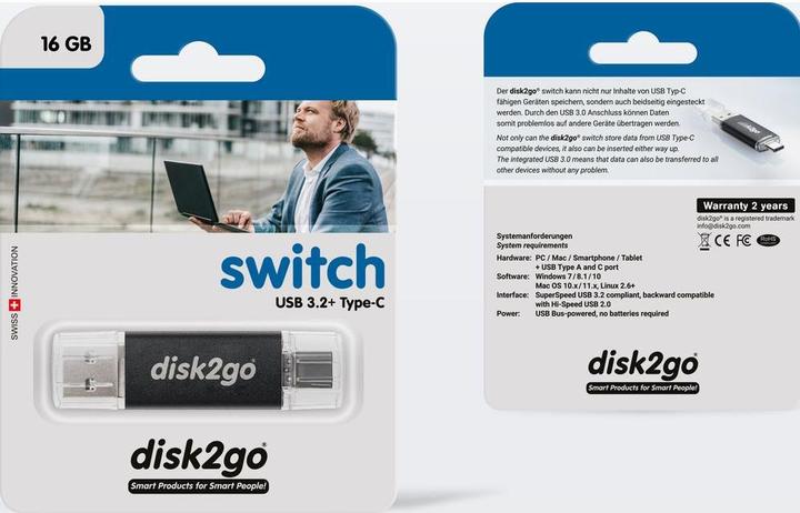 Produktbild Disk2go Switch (16 GB, USB-A, USB-C)