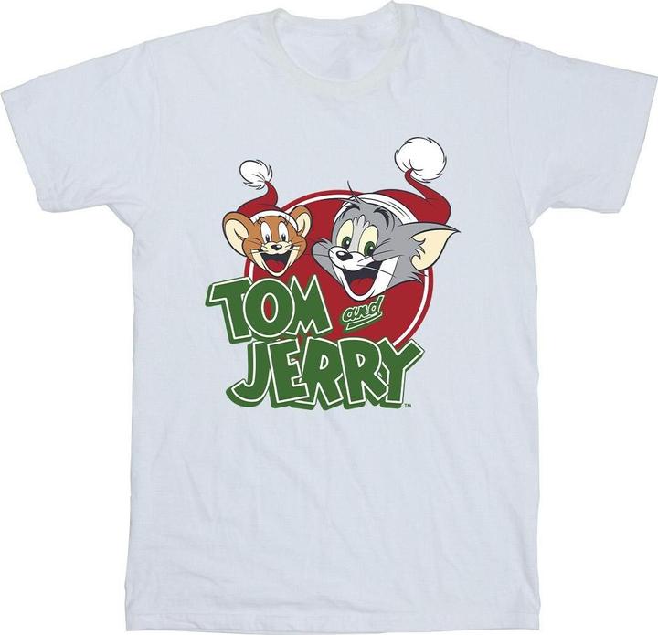 Tom & Jerry Christmas Hat Logo TShirt (M)