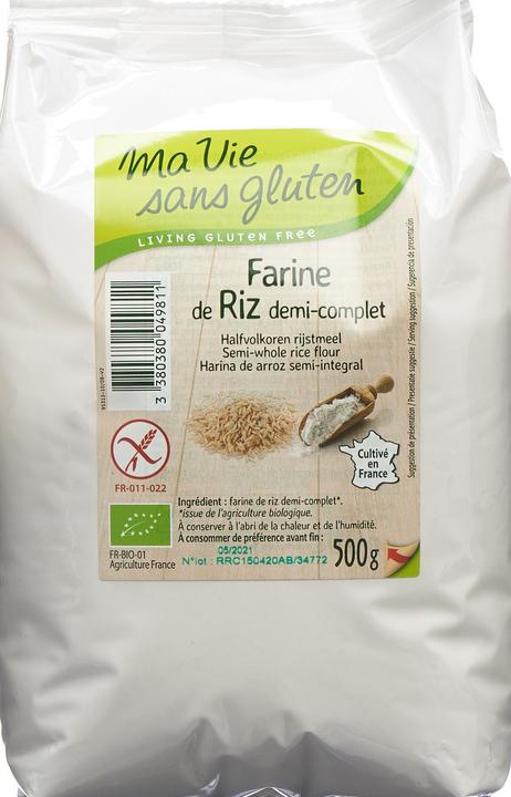 Image du produit Ma vie sans Gluten Farine de riz demi-complet (500 g)