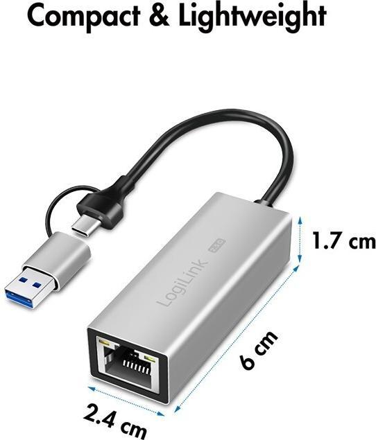 Produktbild LogiLink USB-A/-C zu 2.5G Ethernet (USB)