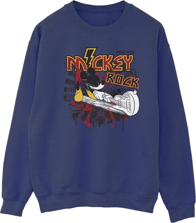 Disney Mickey Mouse Smash Guitar Rock Sweatshirt (L)