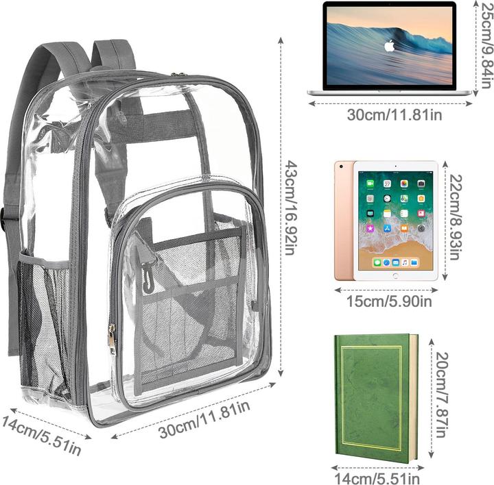 Immagine prodotto Only-Bags.Store Zaino Clear zaino plastica Zaino scuola trasparente zaino Clear zaino plastica