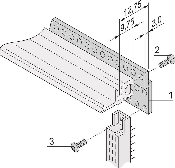 Image du produit Schroff Rail Z pour connecteurs selon EN 60603-2 (DIN 41612) - Rail Z 84T
