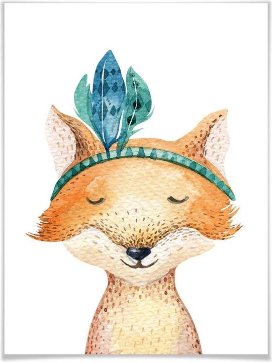 Image du produit Trenddeko Renard hippie (24 x 30 cm)