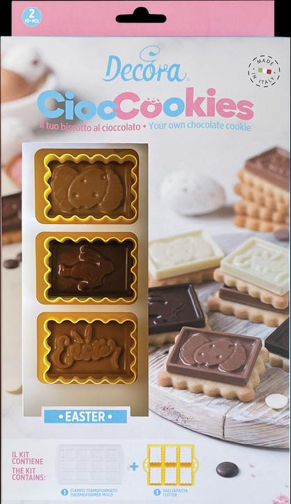 Immagine prodotto Decora Set di tagliabiscotti al cioccolato a forma di Pasqua + stampo a rilievo