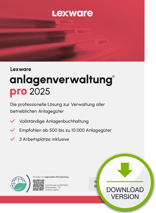 Produktbild Lexware ESD / anlagenverwaltung pro 2025 (1 User, 12 Monate)
