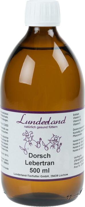 Lunderland Hunde-Nahrungsergänzung Dorschlebertran, 500 ml (Adult, 1 Stk., 740 g)