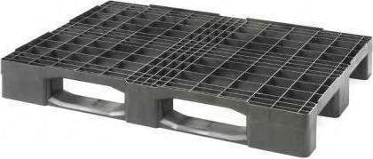 Produktbild Transpak Kunststoffpalette Masse 1200x800x150mm Antirutschkante 7mm 1 EURO anthrazit kunststoff (16 Stück)
