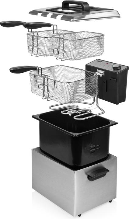 Image du produit Princess Friteuse - 3270 watts, 5 litres, thermostat, 3 paniers pour friteuse, zone froide, 6-7 personnes (Prise UE)