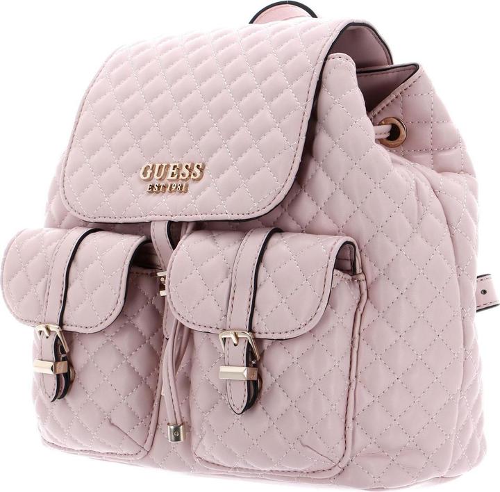 Actual product image Guess Adam Flap, Polyurethane, Textile Backpack, Pale Rose, For Women