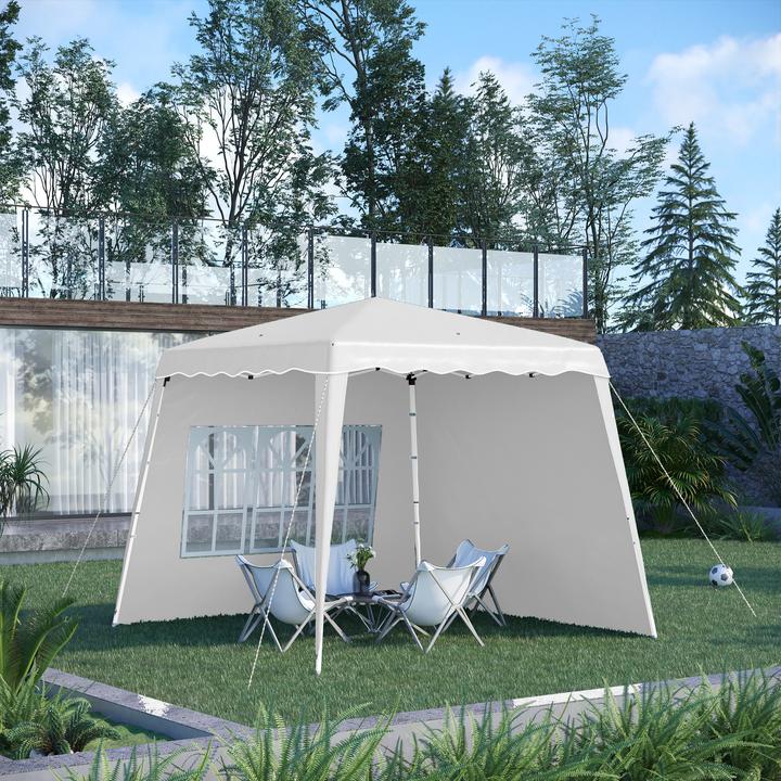 Image du produit Outsunny Pavillon avec 2 parois latérales et réglage individuel de la hauteur (240 cm, 240 cm)