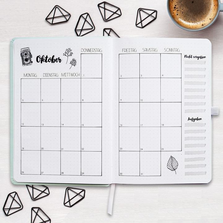 Actual product image Papierdrachen Bullet Journal - (Watercolour) - Notebook A5 dotted (Dotted, Hardcover)