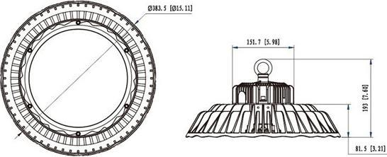 Immagine prodotto MTS Proiettore a LED HiCloud 150W 5000K 24000 Lumen 90° IP65 (24000 lm)