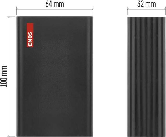 Immagine prodotto Emos Powerbank NTBF20, 20 000 mAh, 65 W PD, schwarz (20000 mAh, 65 W, 74 Wh)