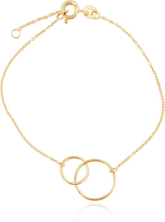 Immagine prodotto Leyda Bracciale doppio anello (18.50 cm, Argento 925 1 micron placcato oro giallo 18k)