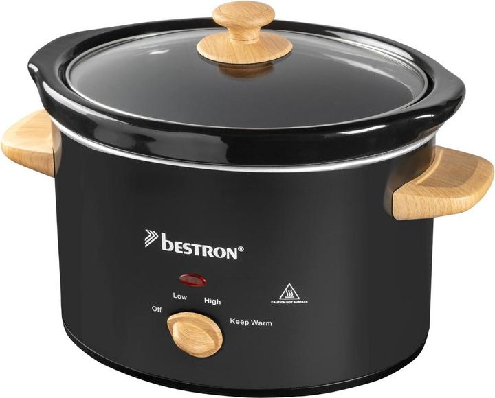 Bestron Slowcooker 3.5 Liter, Black & Wood Serie