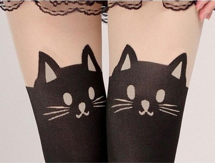 Produktbild JTI Strumpfhose mit Katzenmotiv, Einheitsgrösse (One Size)