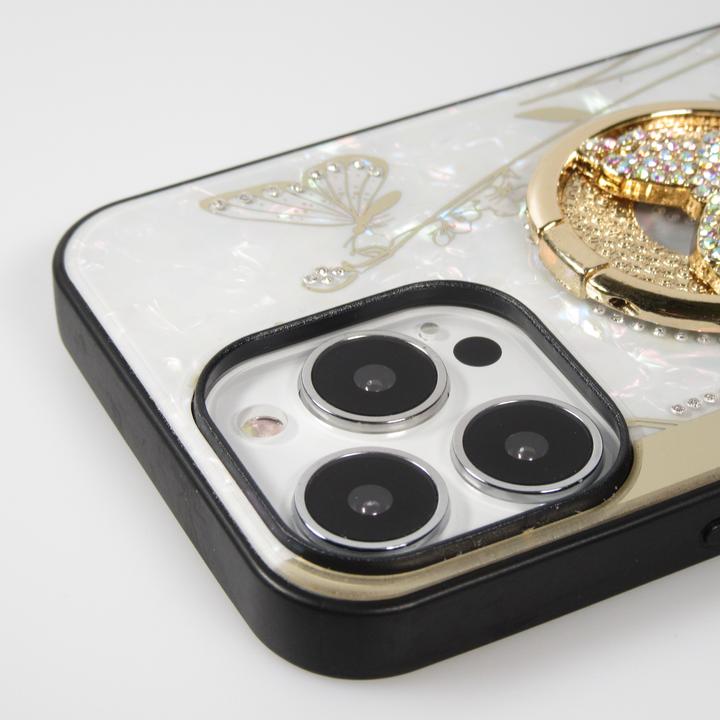 Produktbild PhoneLook Hülle Perlmutt Schmetterling Strass mit Videounterstützung (Apple iPhone 13 Pro Max)