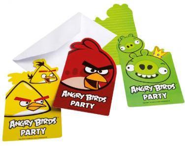 Produktbild Happygoods Angry Birds Einladungskarten: Kindergeburtstag Zubehör