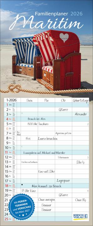 Actual product image Familienplaner Maritim 2026 (German)